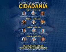 RJ: INSCRIÇÕES ABERTAS PARA O 2º FÓRUM ESTADUAL DE FÉ E CIDADANIA 