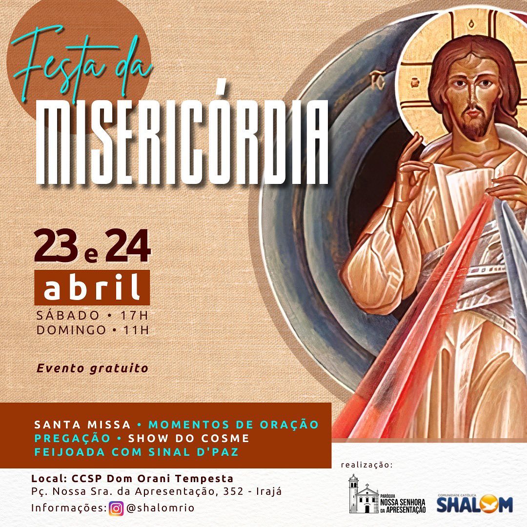 FESTA DA MISERICÓRDIA NO CENTRO CULTURAL DOM ORANI TEMPESTA