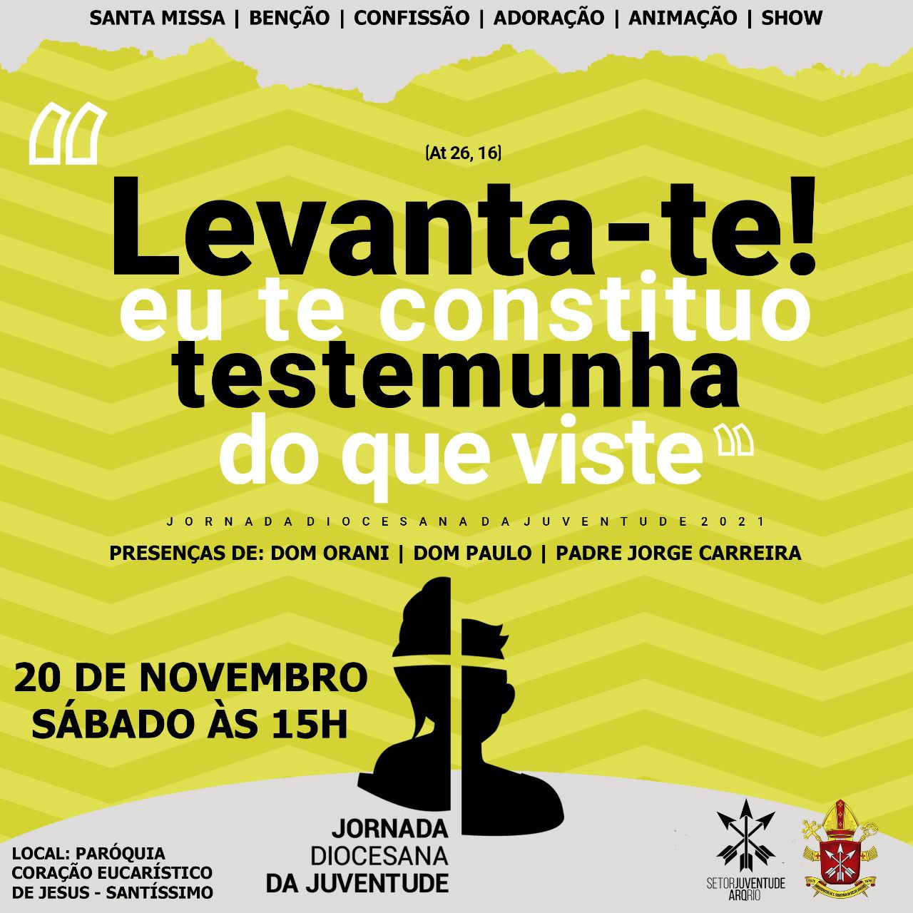 ARQUIDIOCESE DO RIO CONVOCA JOVENS À JORNADA DIOCESANA DA JUVENTUDE 2021