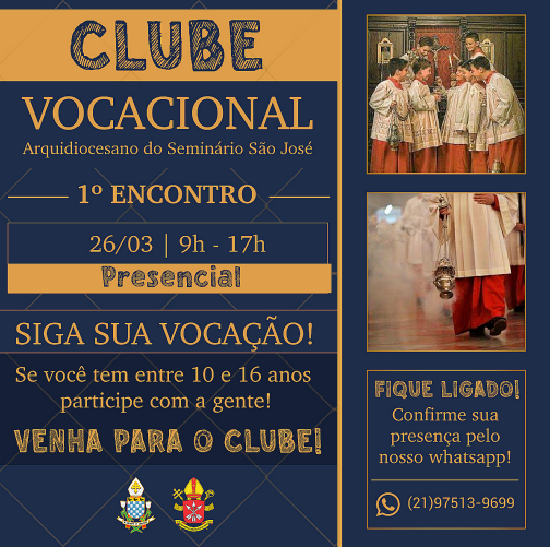 SEMINÁRIO SÃO JOSÉ PROMOVE ENCONTRO DO CLUBE VOCACIONAL PARA JOVENS DE 10 A 16 ANOS