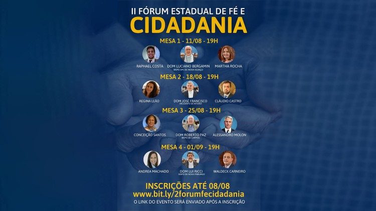 RJ: INSCRIÇÕES ABERTAS PARA O 2º FÓRUM ESTADUAL DE FÉ E CIDADANIA 