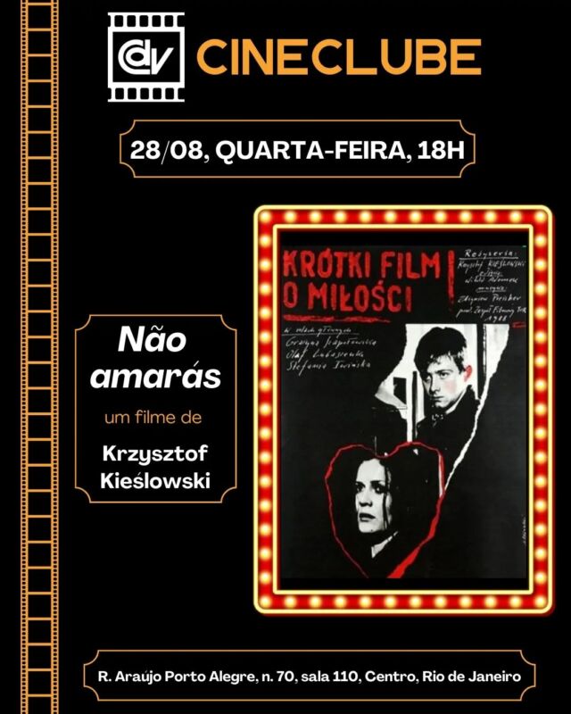 CINECLUBE CDV RETOMA ATIVIDADES NESTA QUARTA-FEIRA, 28