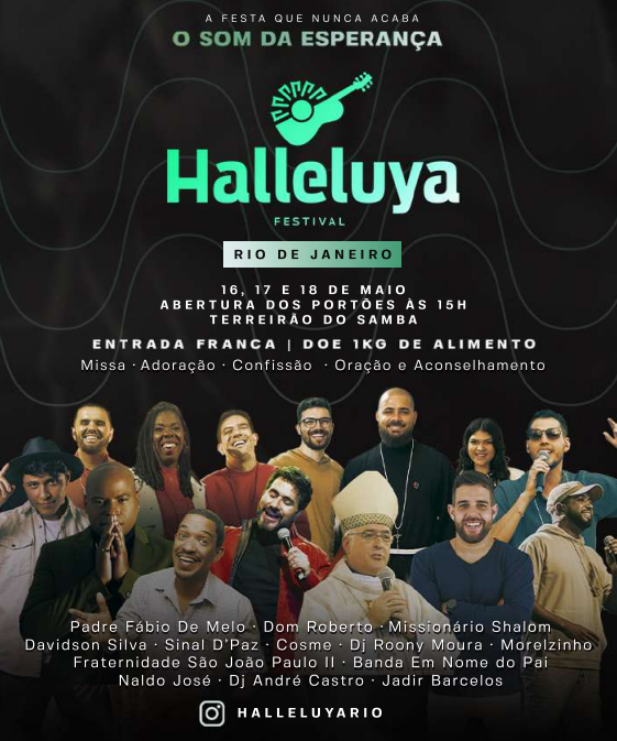 FESTIVAL HALLELUYA RIO 2025 RETORNA AO TERREIRÃO DO SAMBA