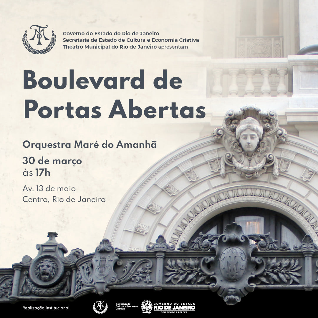 ORQUESTRA DA MARÉ SE APRESENTA NESTA QUARTA (30) NO BOULEVARD DO THEATRO MUNICIPAL